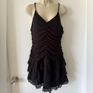 Black Ruched Mini Dress